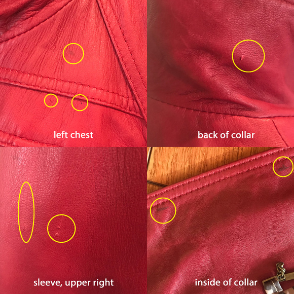 Red Leather Fitted Zip Up Jacket VGUC - Picture 8 of 8